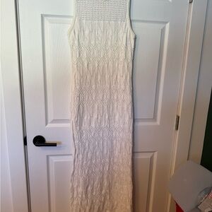 A Supply Elegant White Sleeveless Knit crochet Dress